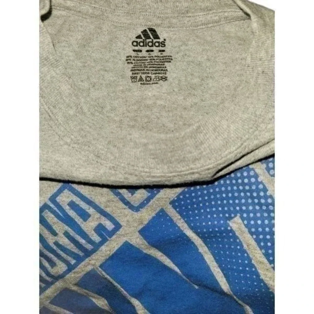 Oklahoma City Thunder NBA T-Shirt Mens Size L Gray Blue Graphic Print Sportswear